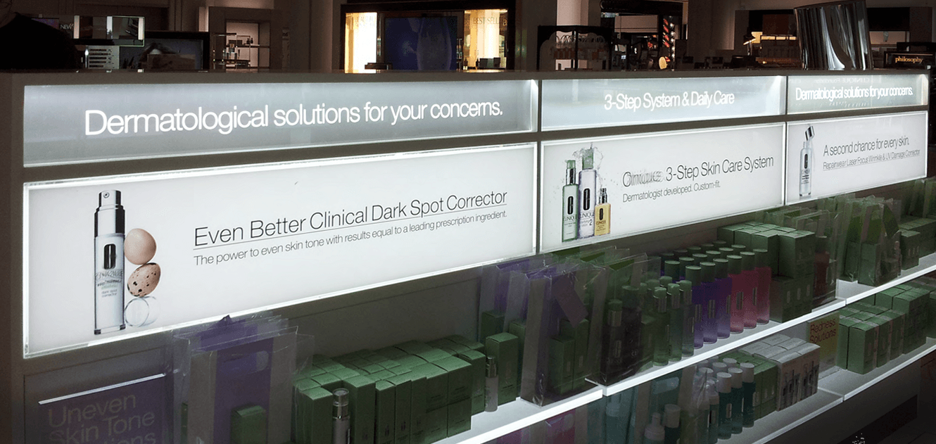 Light panel used to backlight graphics in a retail display